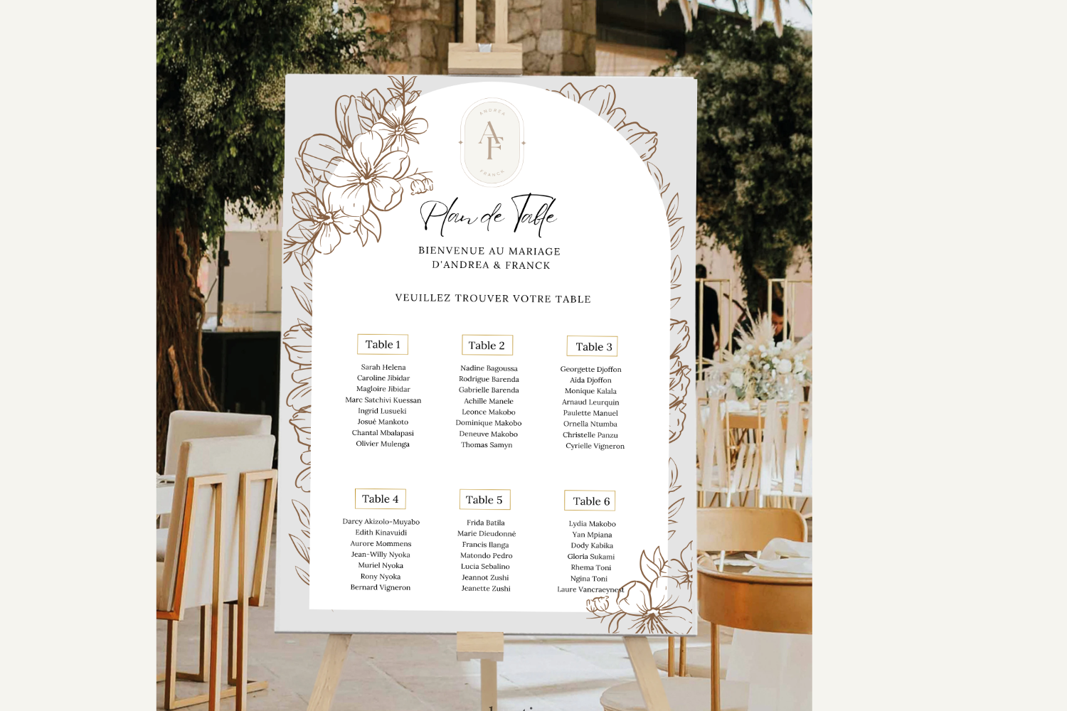 Plan de table mariage / wedding seating chart